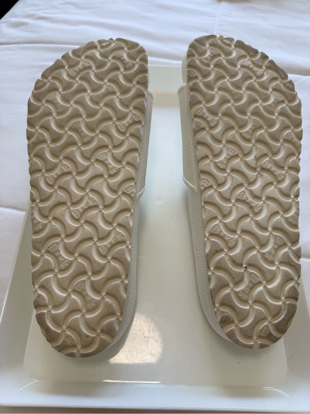 Birkenstock White EVA Slide Sandals with Embossed Logo - Picture 6 of 7